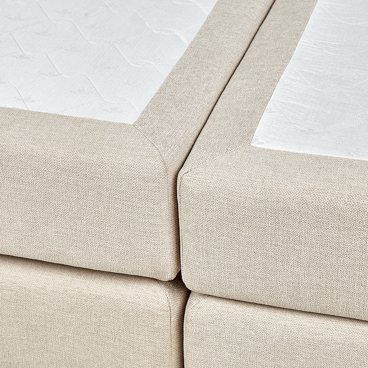 Boxspringbett mit Stauraum Stoff ARISTOCRAT 160 x 200 cm Hellbeige