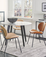 Esszimmerstuhl 2er Set LUANA Kunstleder Sandbeige