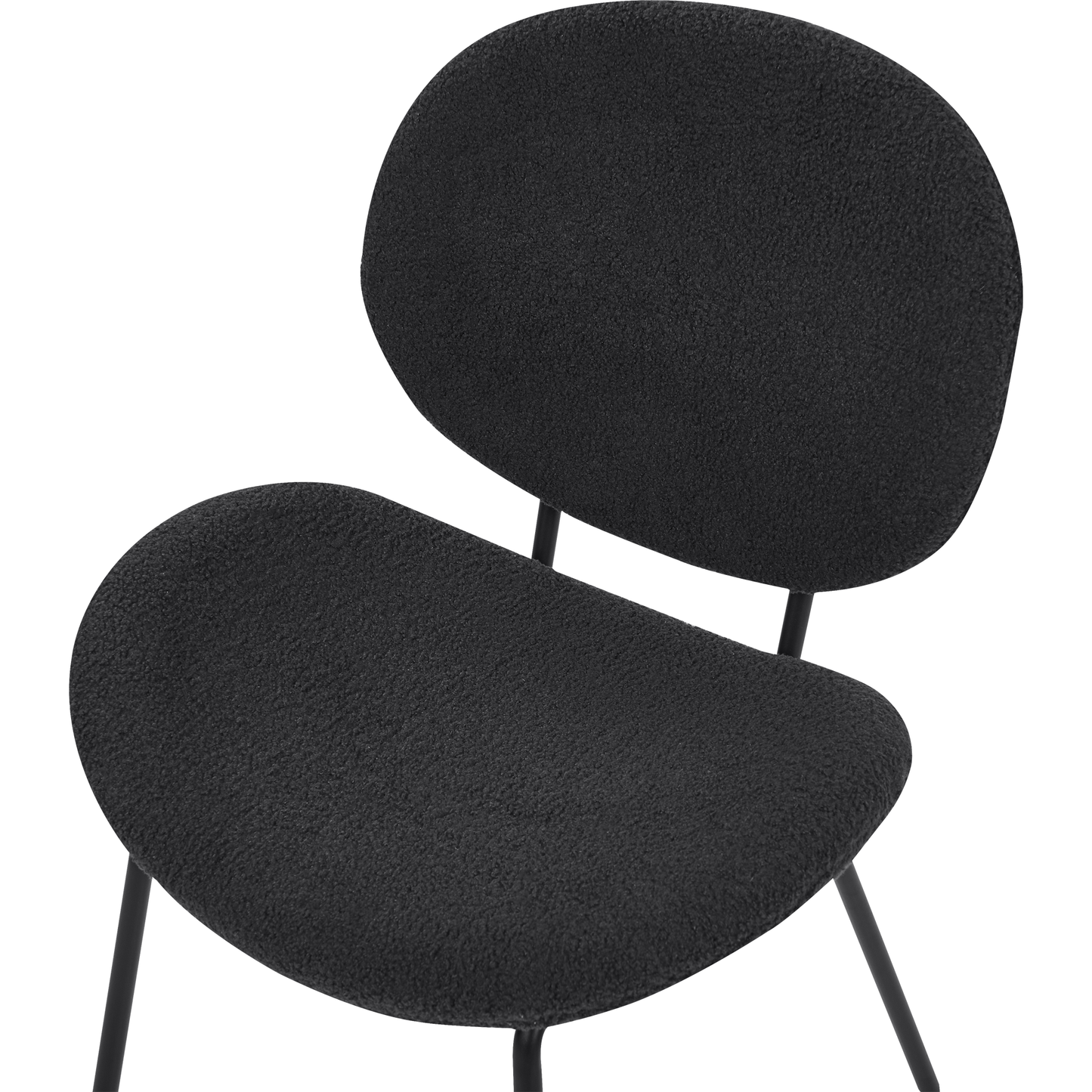 Esszimmerstuhl 2er Set LUANA Bouclé Schwarz