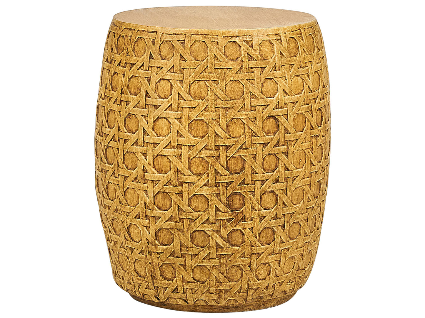 Garten Beisttelltisch Beton natürlich Rattan Optik rund ⌀ 32 cm SADOLE