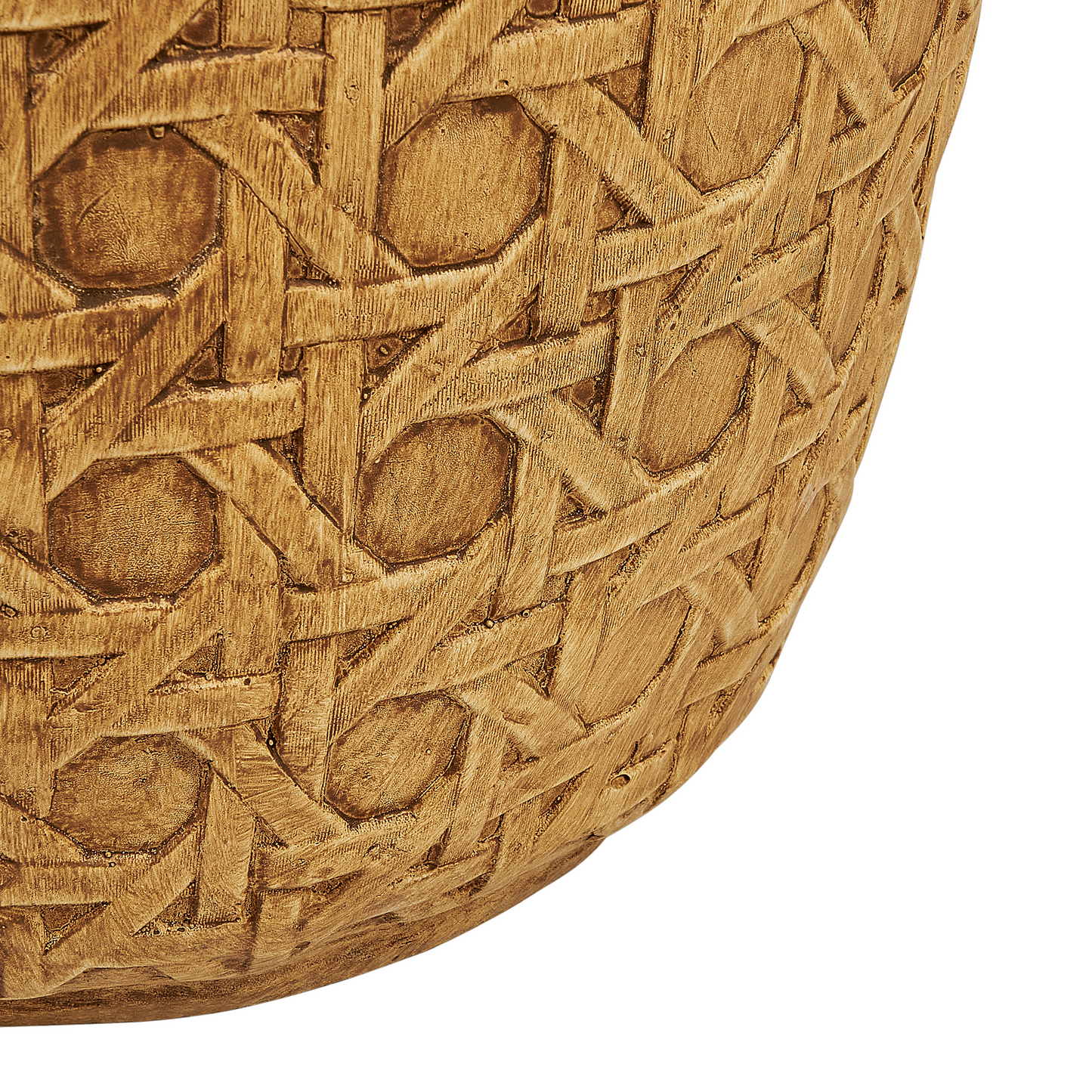 Garten Beisttelltisch Beton natürlich Rattan Optik rund ⌀ 32 cm SADOLE