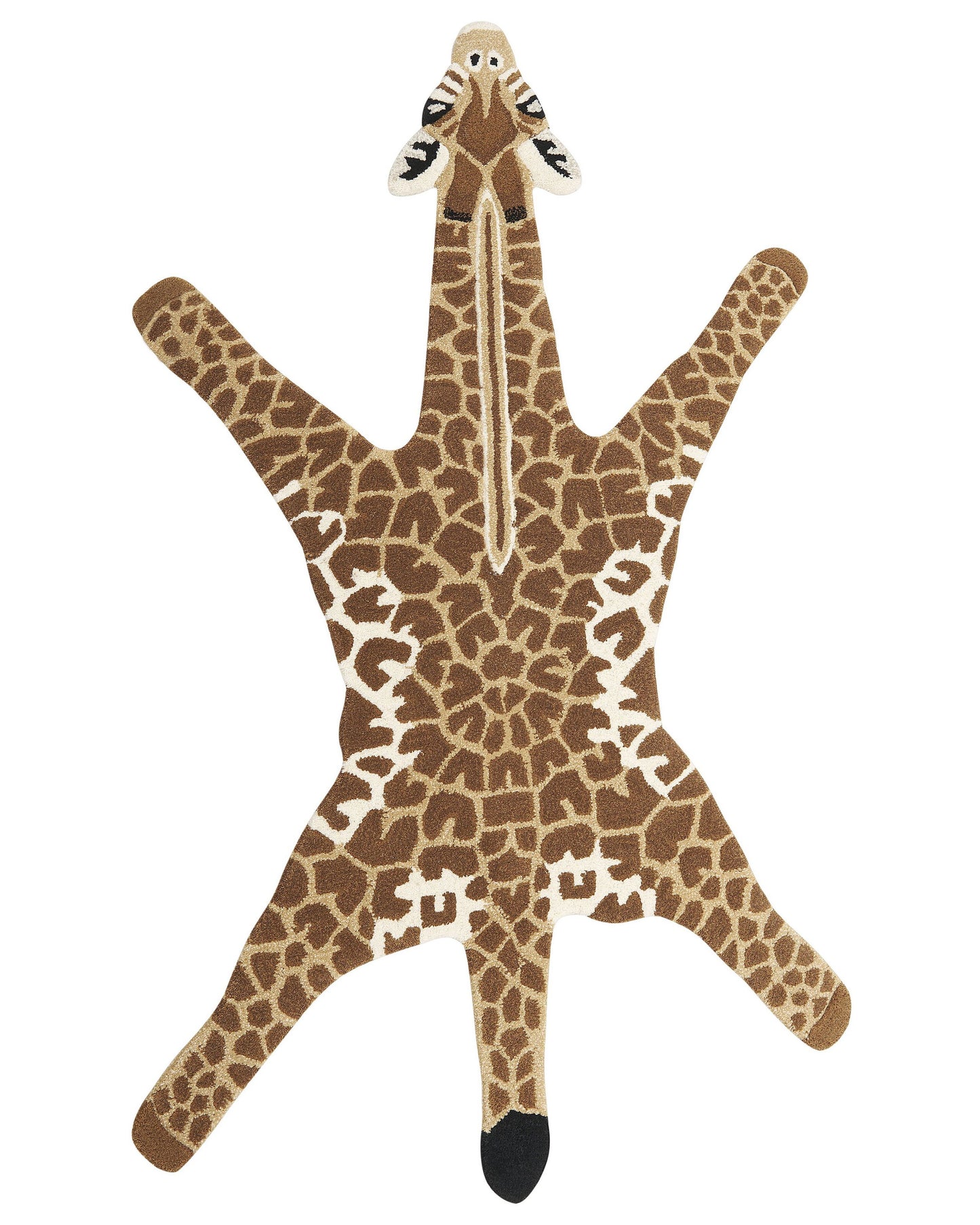 Kinderteppich Wolle braun / beige 100 x 160 cm Giraffenmotiv MELMAN