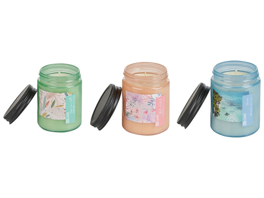 Duftkerze 3er Set Sojawachs Meersalz / Orchidee / Ozeanfrische FRUITY BLOOM