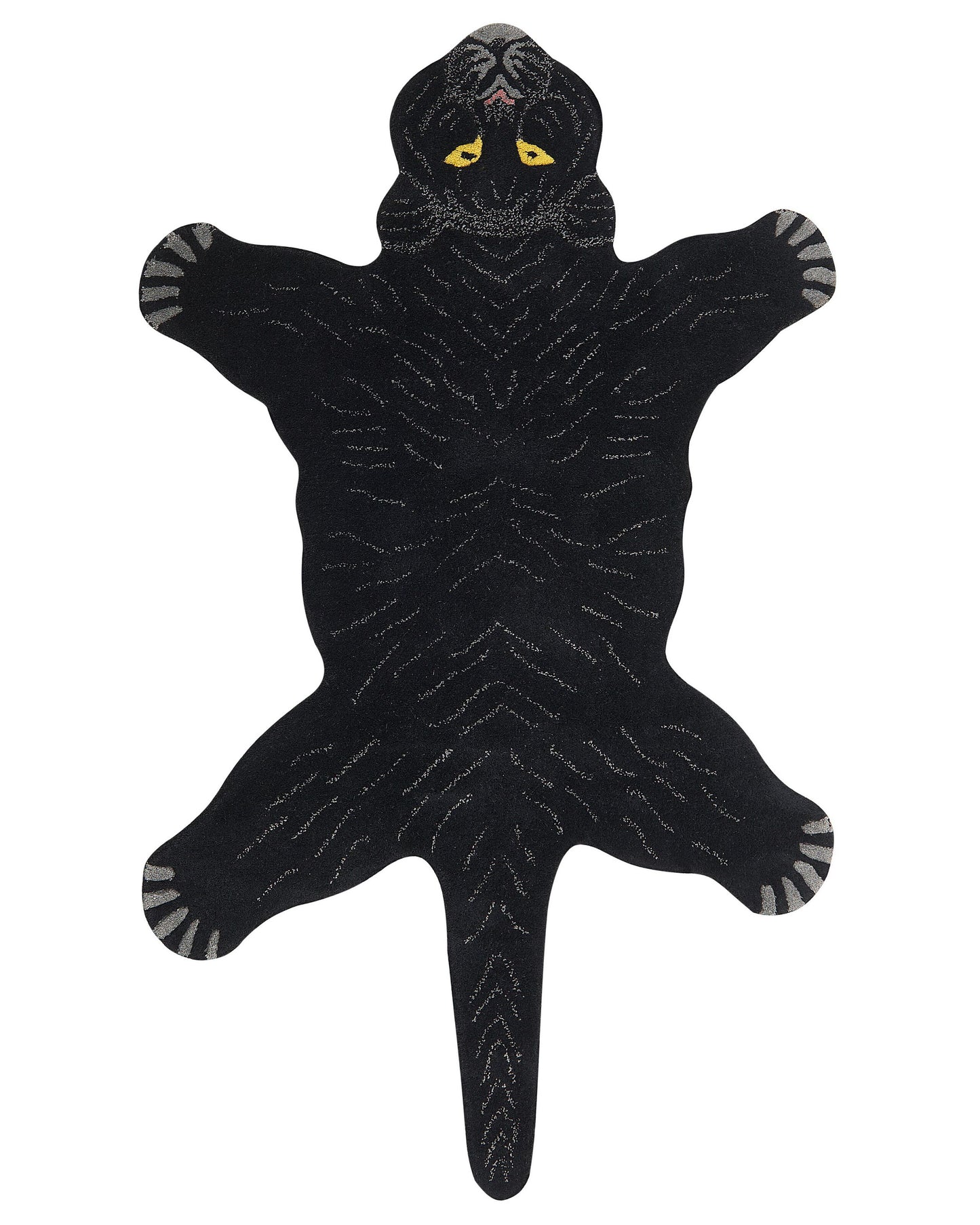 Kinderteppich Wolle schwarz 100 x 160 cm Panthermotiv BAGHEERA