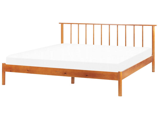 Bett mit Lattenrost Kiefernholz BARRET 180 x 200 cm Braun