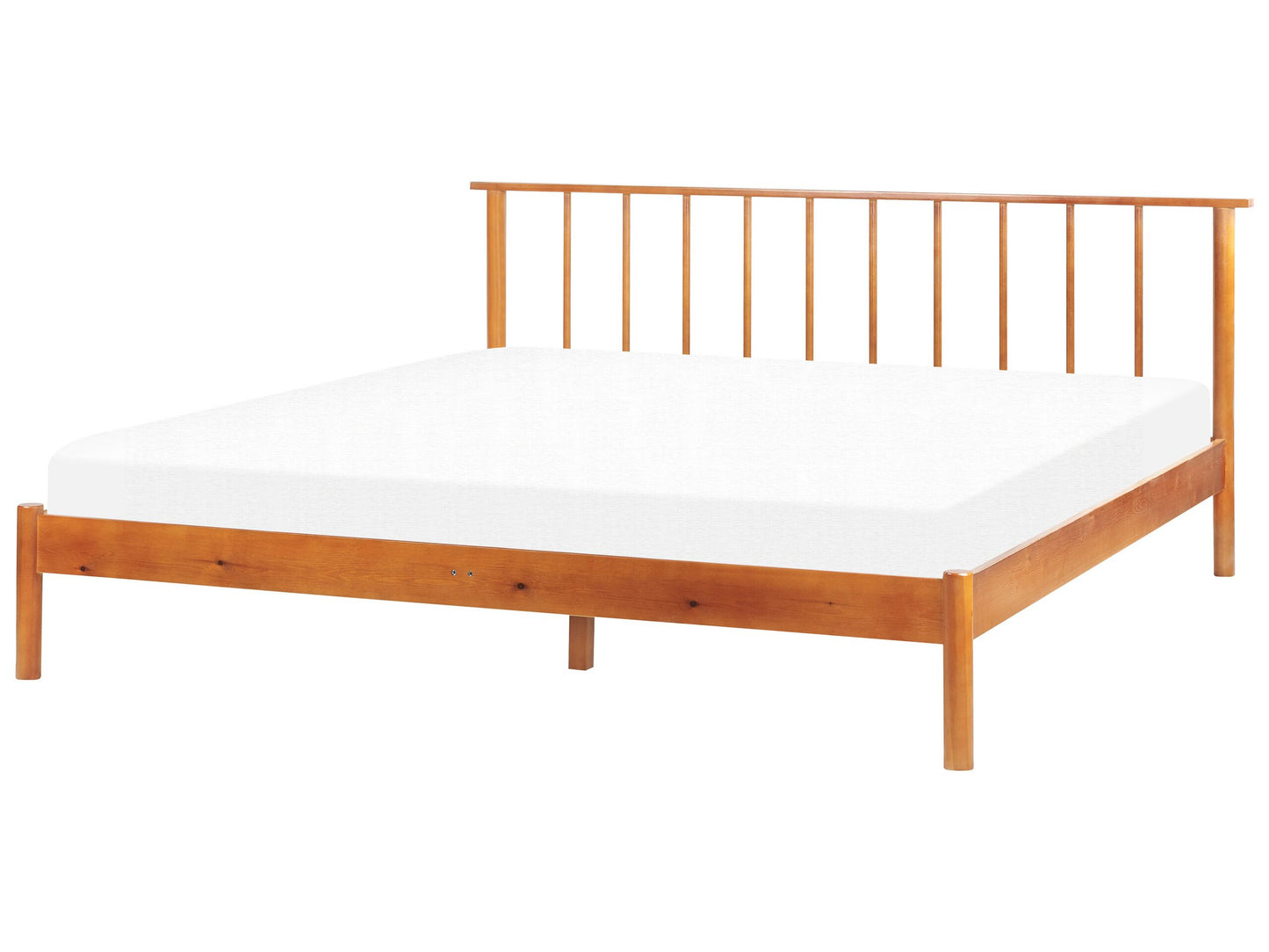 Bett mit Lattenrost Kiefernholz BARRET 180 x 200 cm Braun