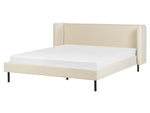 Bett mit Lattenrost Samtstoff ARETTE 160 x 200 cm Hellbeige
