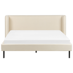 Bett mit Lattenrost Samtstoff ARETTE 160 x 200 cm Hellbeige