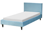 Bett mit Lattenrost Samtstoff FITOU 90 x 200 cm Hellblau