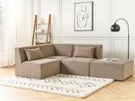 3-Sitzer Ecksofa Cord taupe rechtsseitig mit Ottomane LEMVIG