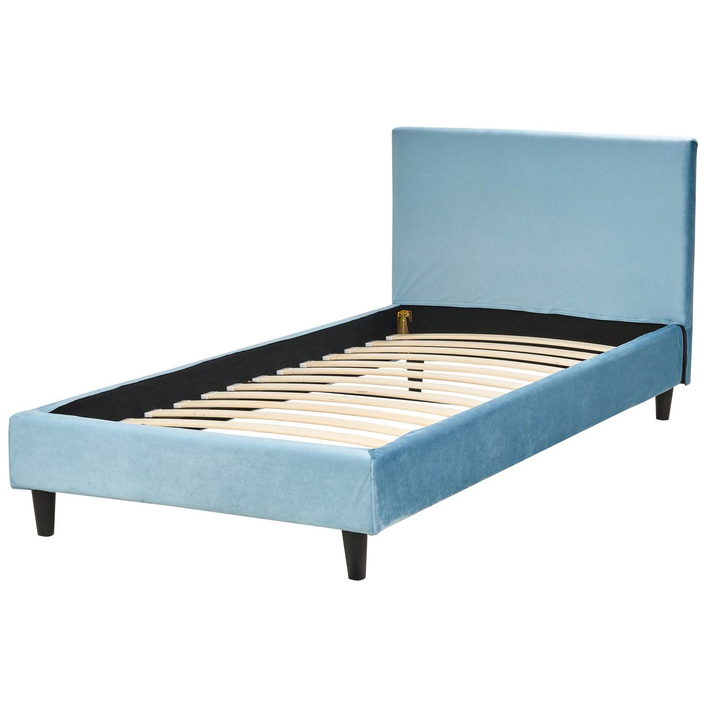 Bett mit Lattenrost Samtstoff FITOU 90 x 200 cm Hellblau