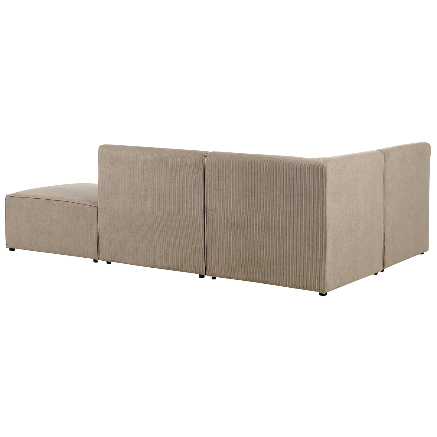 3-Sitzer Ecksofa Cord taupe rechtsseitig mit Ottomane LEMVIG