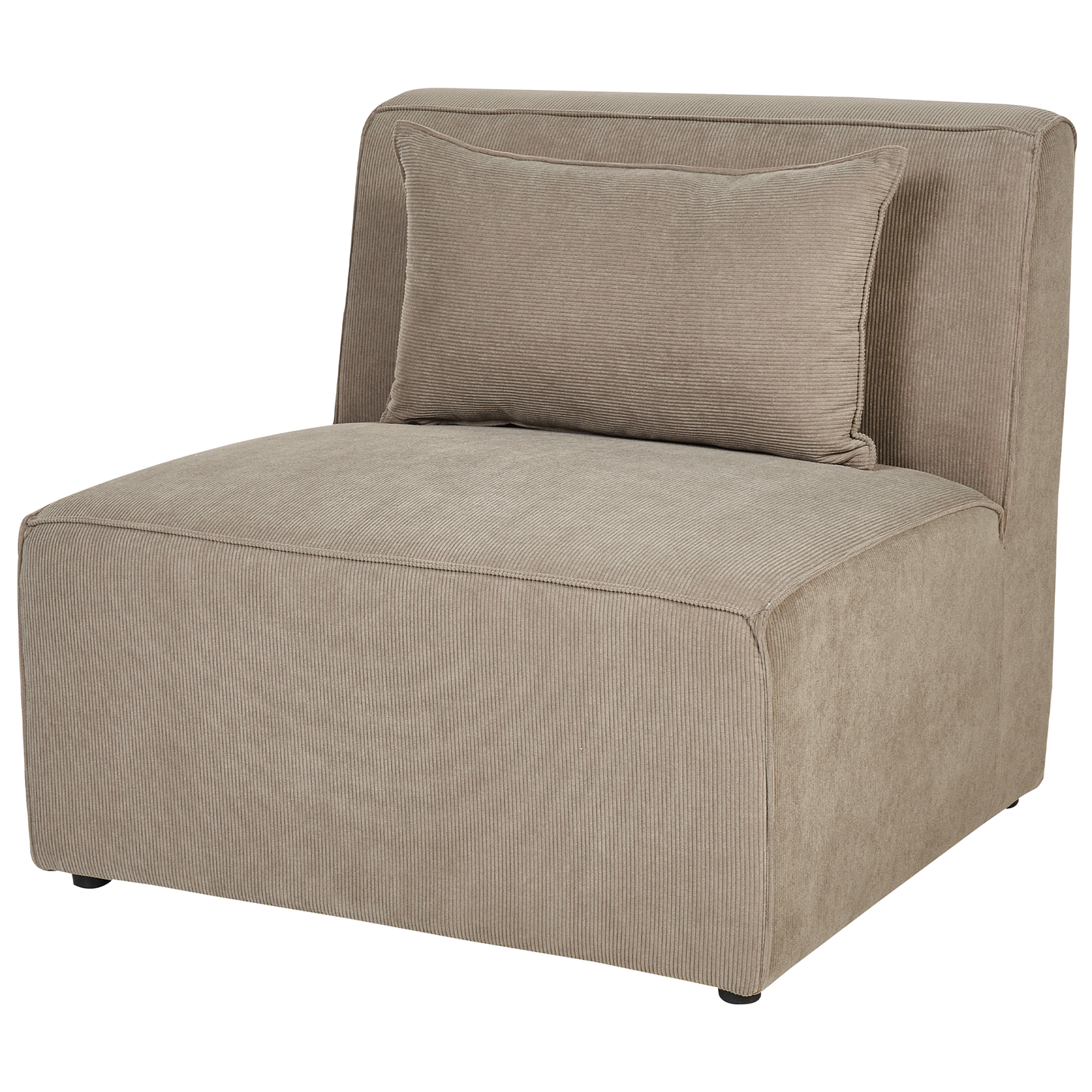 3-Sitzer Ecksofa Cord taupe rechtsseitig mit Ottomane LEMVIG