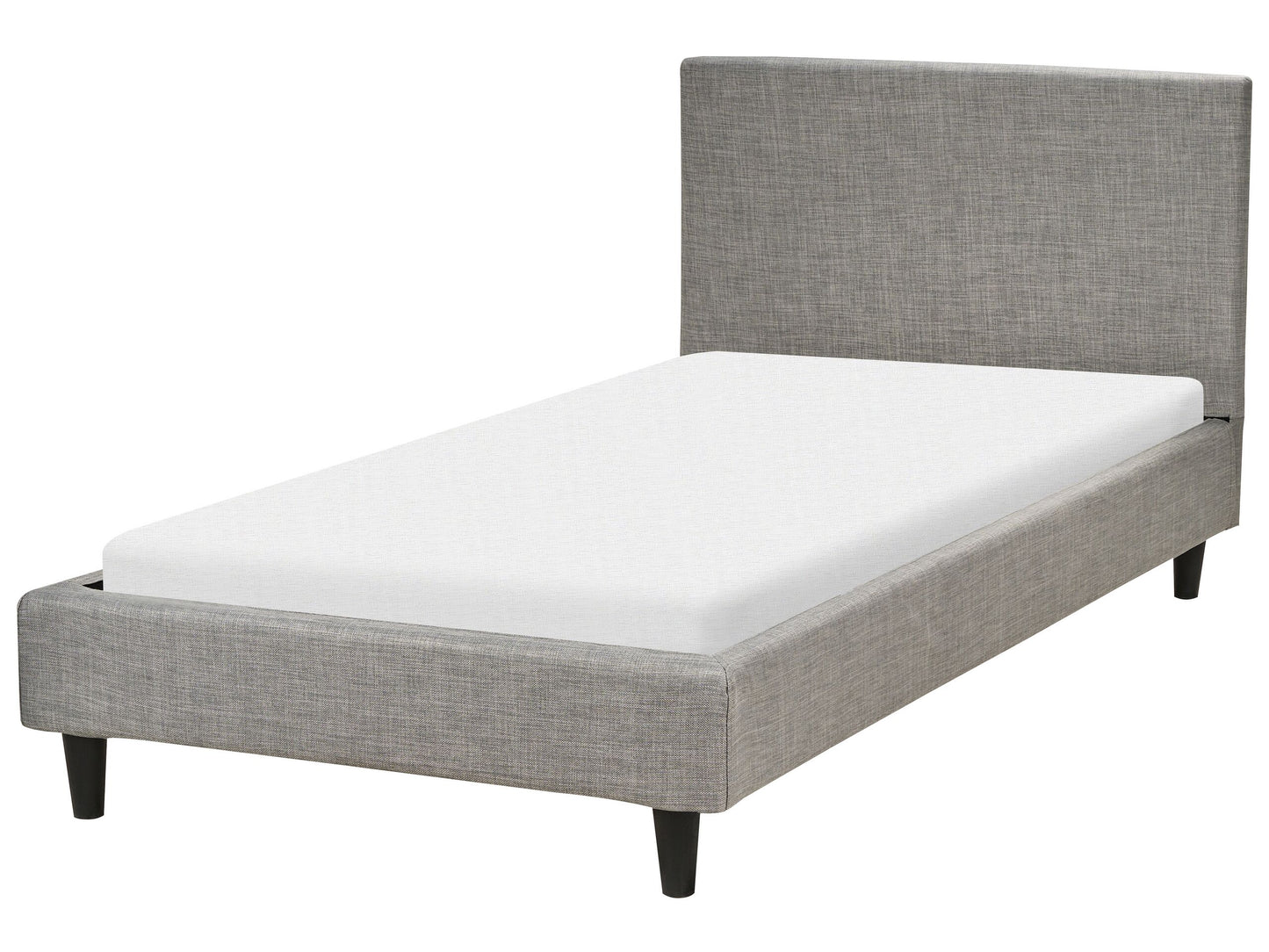 Bett mit Lattenrost Stoff FITOU 90 x 200 cm Hellgrau