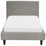 Bett mit Lattenrost Stoff FITOU 90 x 200 cm Hellgrau