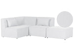 3-Sitzer Ecksofa Cord cremeweiss rechtsseitig mit Ottomane LEMVIG