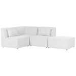 3-Sitzer Ecksofa Cord cremeweiss rechtsseitig mit Ottomane LEMVIG