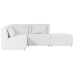 3-Sitzer Ecksofa Cord cremeweiss rechtsseitig mit Ottomane LEMVIG