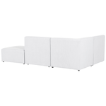 3-Sitzer Ecksofa Cord cremeweiss rechtsseitig mit Ottomane LEMVIG