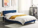 Bett mit Lattenrost Samtstoff FITOU 140 x 200 cm Dunkelblau