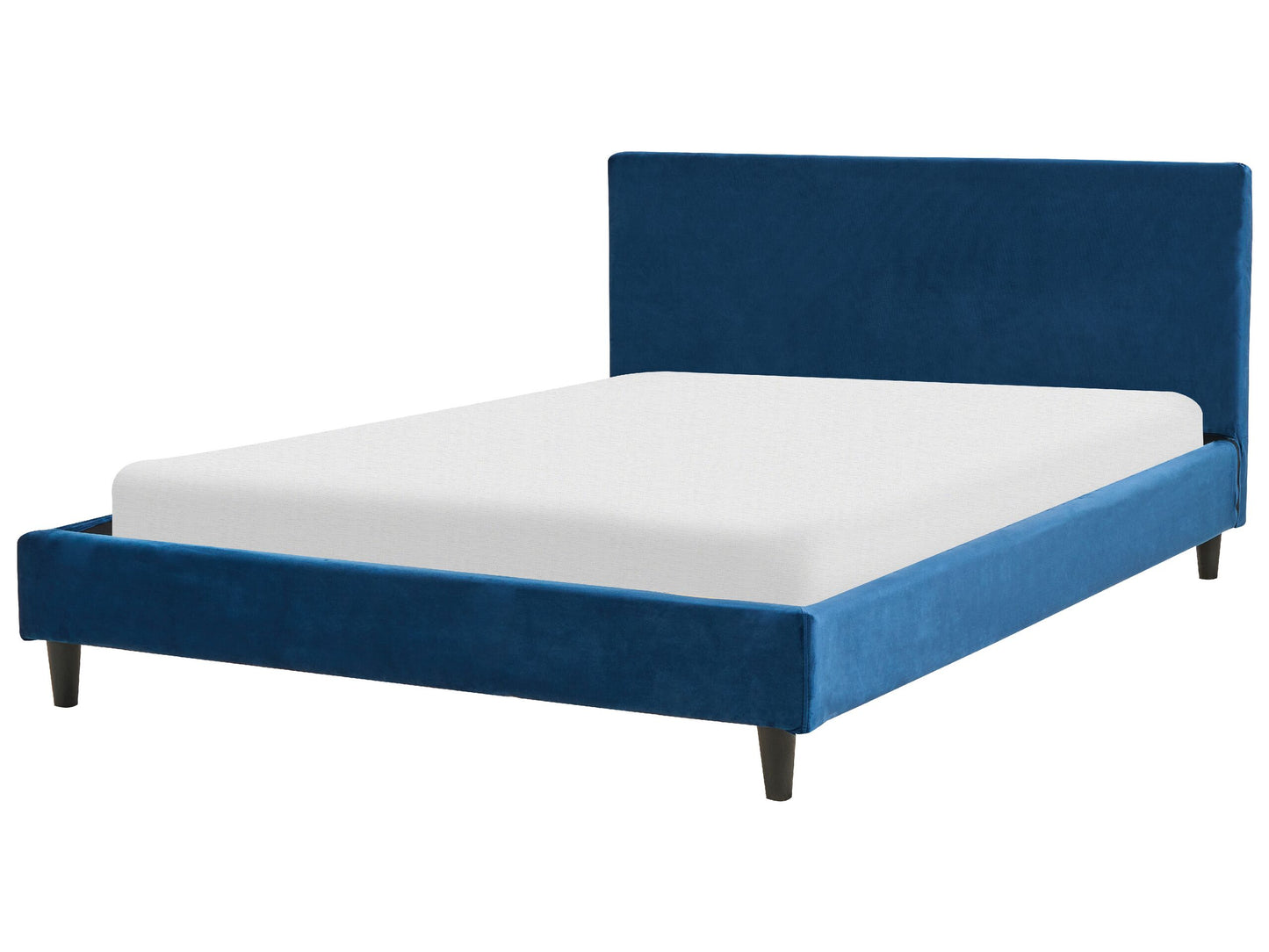 Bett mit Lattenrost Samtstoff FITOU 140 x 200 cm Dunkelblau