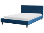 Bett mit Lattenrost Samtstoff FITOU 140 x 200 cm Dunkelblau