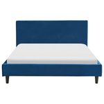 Bett mit Lattenrost Samtstoff FITOU 140 x 200 cm Dunkelblau