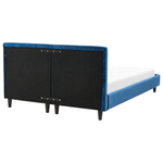 Bett mit Lattenrost Samtstoff FITOU 140 x 200 cm Dunkelblau