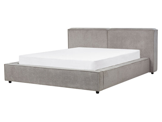 Bett mit Lattenrost Stoff LINARDS 160 x 200 cm Grau