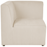 5-Sitzer Ecksofa Cord hellbeige linksseitig mit Ottomane LEMVIG