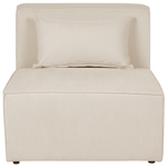 5-Sitzer Ecksofa Cord hellbeige linksseitig mit Ottomane LEMVIG