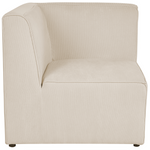 5-Sitzer Ecksofa Cord hellbeige rechtsseitig mit Ottomane LEMVIG
