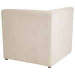 5-Sitzer Ecksofa Cord hellbeige rechtsseitig mit Ottomane LEMVIG