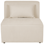 5-Sitzer Ecksofa Cord hellbeige rechtsseitig mit Ottomane LEMVIG