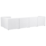 5-Sitzer Ecksofa Cord cremeweiss linksseitig mit Ottomane LEMVIG