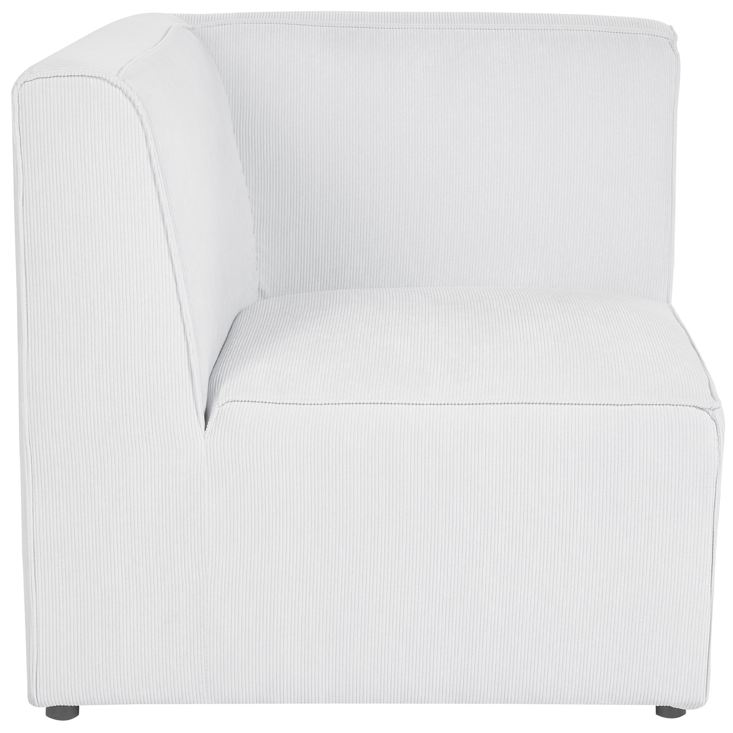 5-Sitzer Ecksofa Cord cremeweiss linksseitig mit Ottomane LEMVIG
