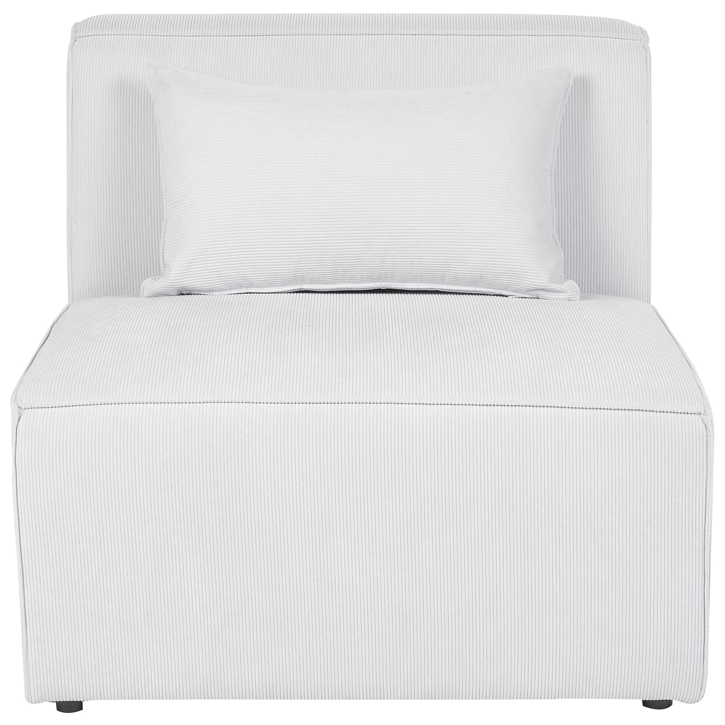 5-Sitzer Ecksofa Cord cremeweiss linksseitig mit Ottomane LEMVIG