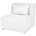 5-Sitzer Ecksofa Cord cremeweiss linksseitig mit Ottomane LEMVIG
