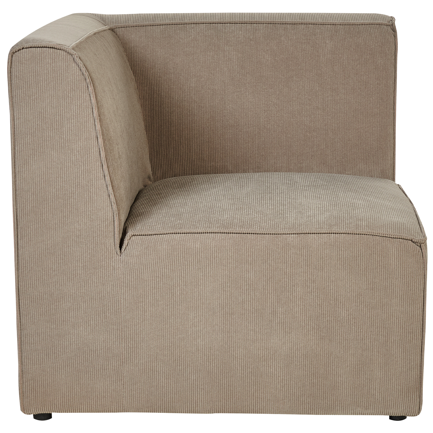 5-Sitzer Ecksofa Cord taupe linksseitig mit Ottomane LEMVIG
