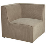 5-Sitzer Ecksofa Cord taupe linksseitig mit Ottomane LEMVIG