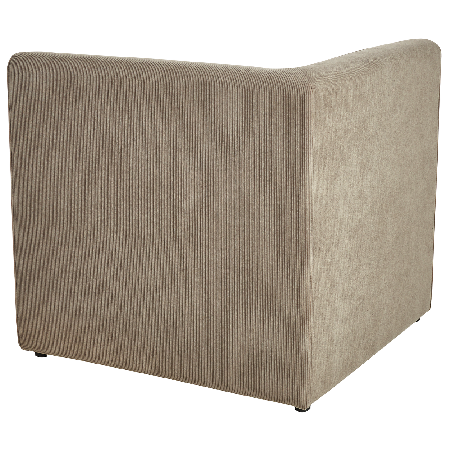 5-Sitzer Ecksofa Cord taupe linksseitig mit Ottomane LEMVIG