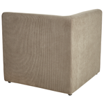 5-Sitzer Ecksofa Cord taupe linksseitig mit Ottomane LEMVIG