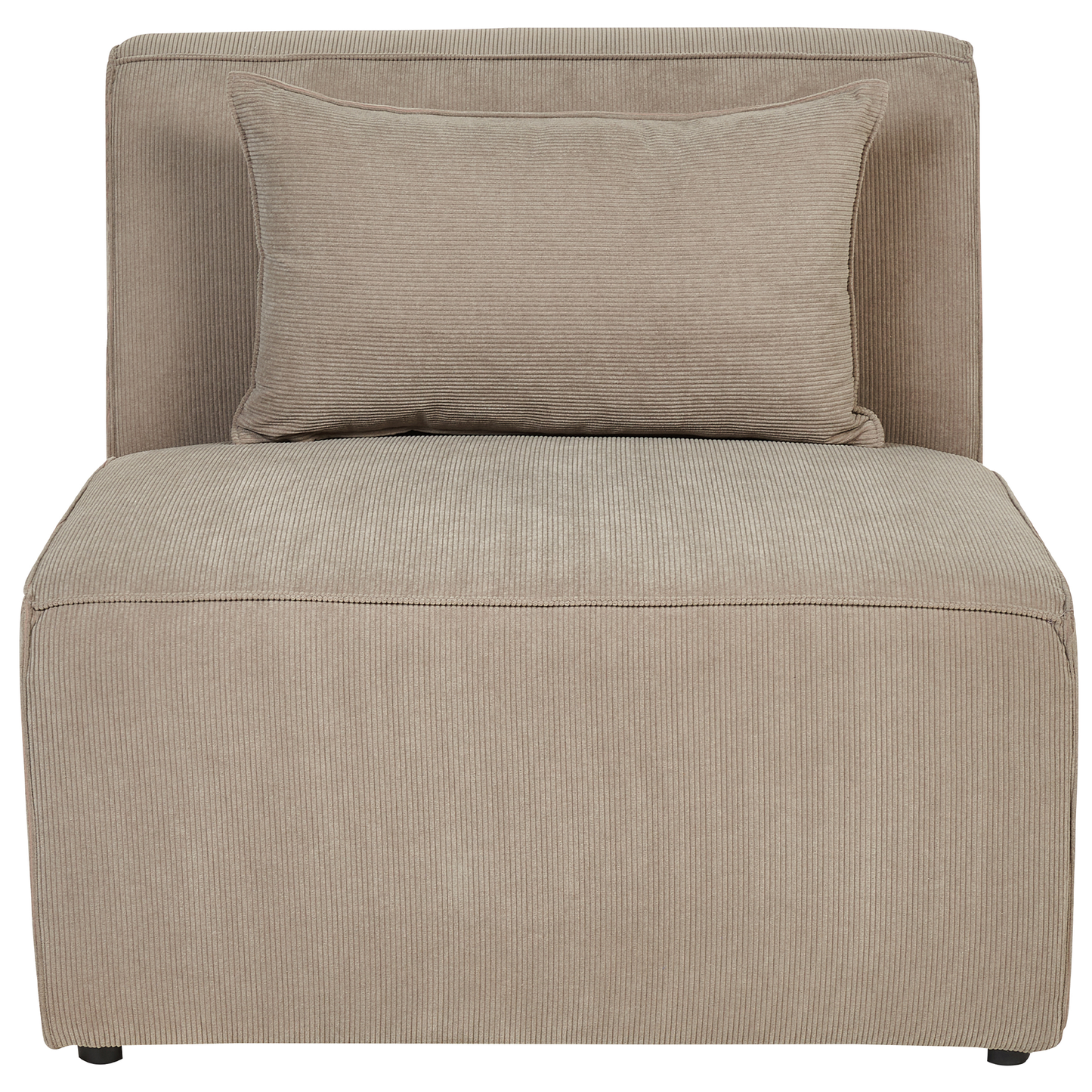 5-Sitzer Ecksofa Cord taupe linksseitig mit Ottomane LEMVIG