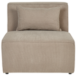 5-Sitzer Ecksofa Cord taupe linksseitig mit Ottomane LEMVIG