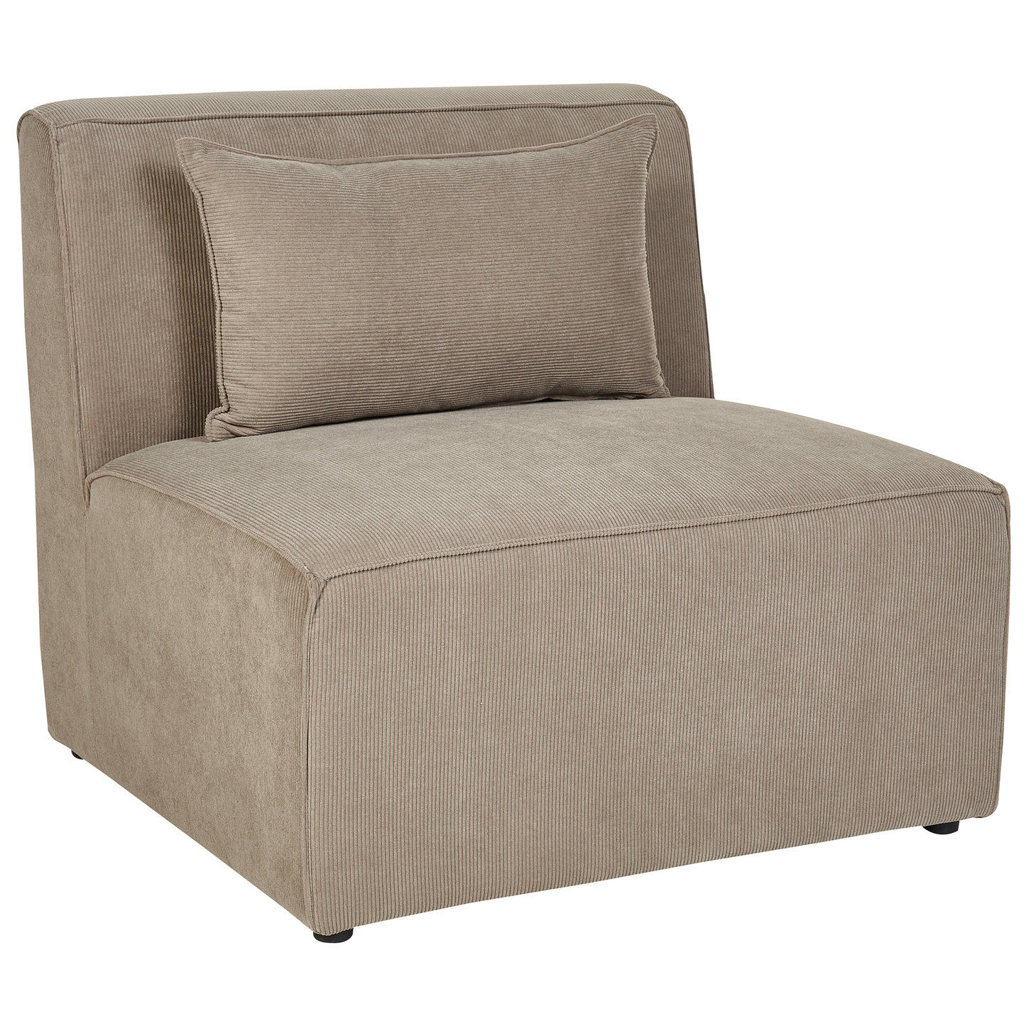 5-Sitzer Ecksofa Cord taupe linksseitig mit Ottomane LEMVIG