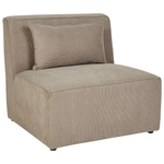 5-Sitzer Ecksofa Cord taupe linksseitig mit Ottomane LEMVIG