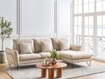 3-Sitzer Ecksofa beige linksseitig SERSAN