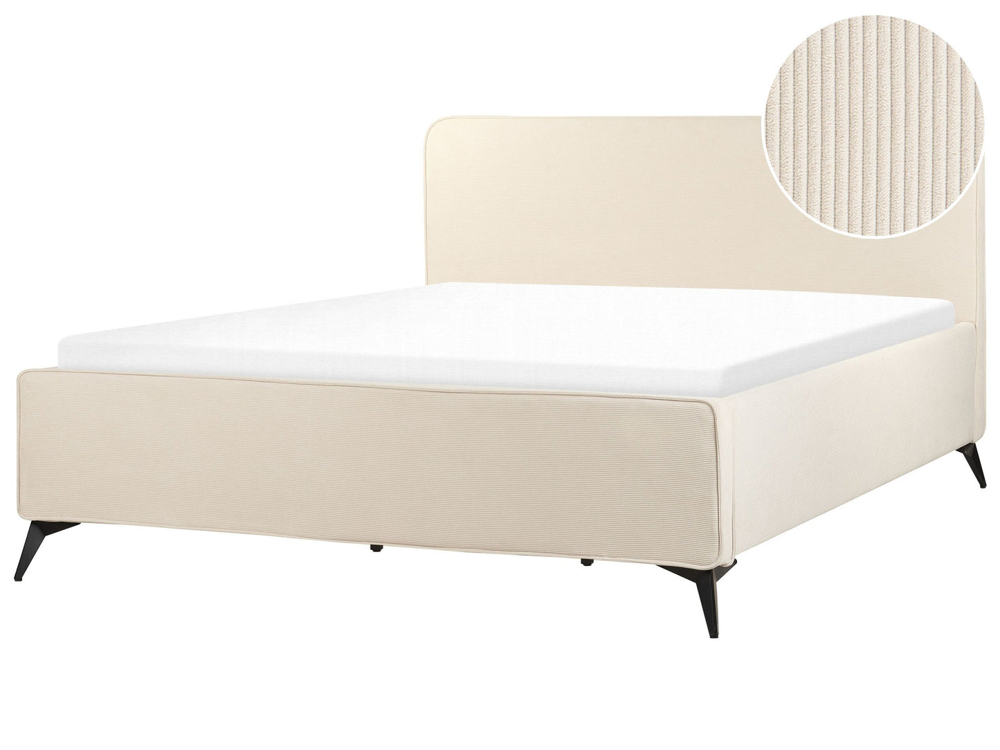 Bett mit Lattenrost Cord VALOGNES 180 x 200 cm Hellbeige