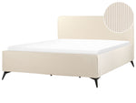 Bett mit Lattenrost Cord VALOGNES 180 x 200 cm Hellbeige