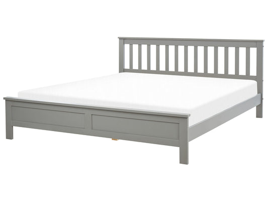 Bett mit Lattenrost Kiefernholz MAYENNE 180 x 200 cm Grau
